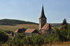 Blick vom Pfarrgarten zur Kirchenburganlage 