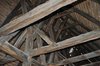 Der erhaltene,rekonstruierte alte Dachstuhl ber dem Kirchenschiff und der Apsis.