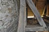 Der erhaltene, rekonstruierte alte Dachstuhl ber dem Kirchenschiff und der Apsis.