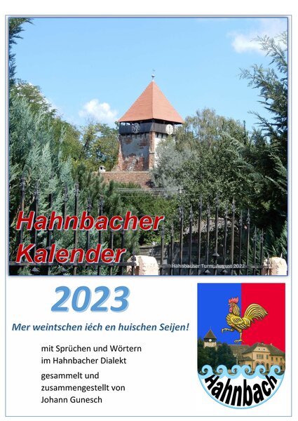 Hanbacher Kalender Deckblatt