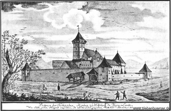 Heldsdorf, Zeichnung der Kirchenburg