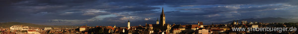 Panorama von Hermannstadt im Abendlicht