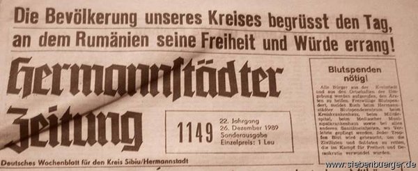 Hermannstdter Zeitung 1989