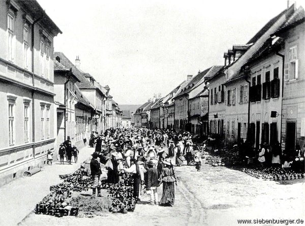 Tpfermarkt in Hermannstadt um 1900