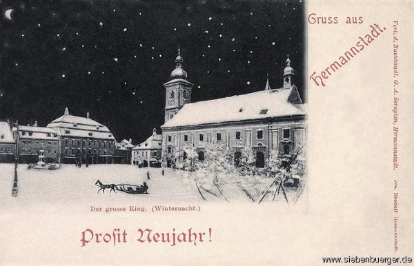 Hermannstadt-PROSIT NEUJAHR-alte Postkarte von frher