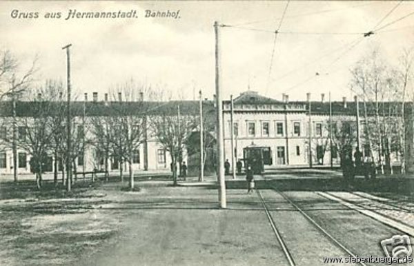 Hermannstadt. Bahnhof. cca 1910. Geschickt:Georg Schoenpflug von Gambsenberg