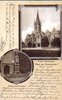 Historische Postkarte: Ev. Stadtpfarrkirche mit Teutsch-Denkmal