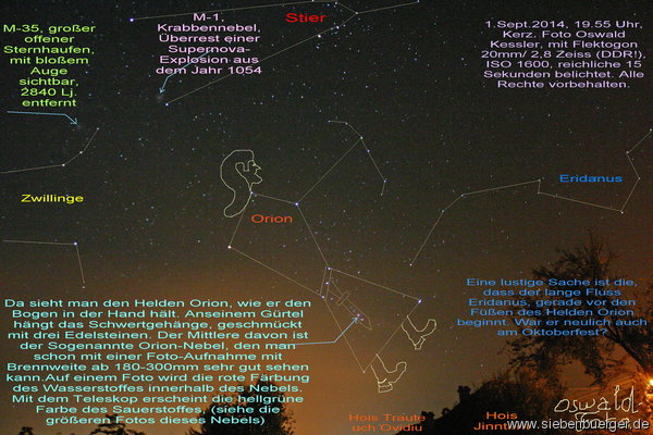 Foto wie I.Sept.2014 mit Sternbildzeichnung