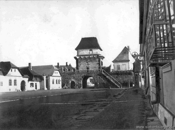 Klausenburg.Turm des ungarischen Tores 1872 abgerissen.Hier 1859. Geschickt: Georg Schoenpflug von Gambsenberg
