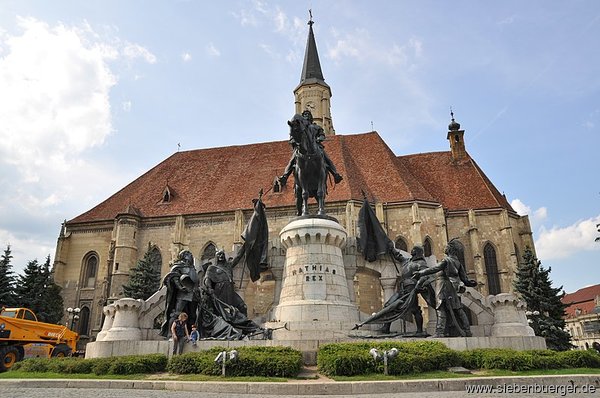 Klausenburg - Die Reiterstatue des ungarischen Knigs Matthias Corvinus