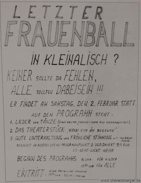 Plakat "Letzter Frauenball"