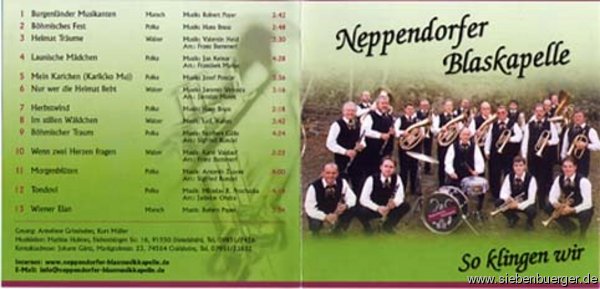 Neppendorfer Blaskapelle: CD "So klingen wir"