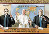 Bush sen. , Joh. Paul II  und Gorbi als Gemlde in der neuen orth. Kirche