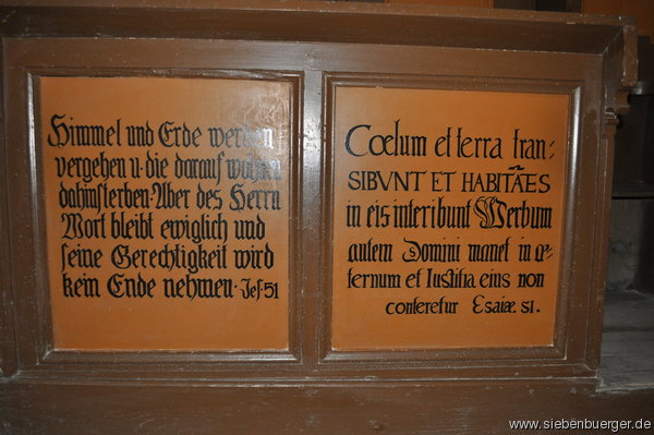Inschrift in der Pretaier -Kirche am 6.August 2011
