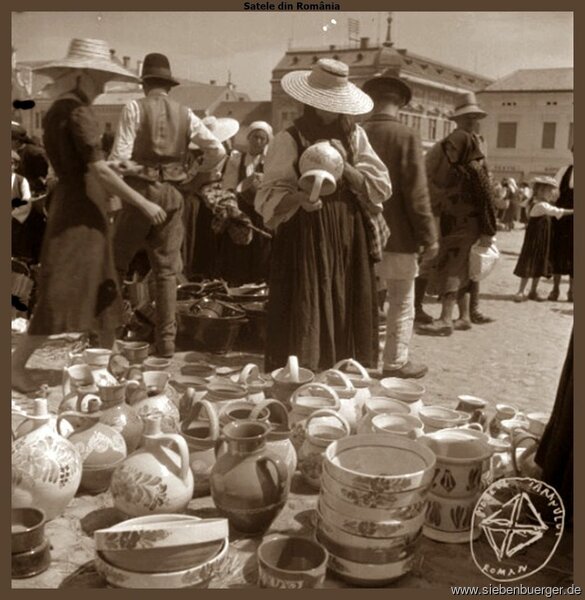 Markt in Schsisch-Reegen/Reener Lndchen 1945