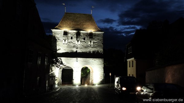 Schäßburg bei Nacht