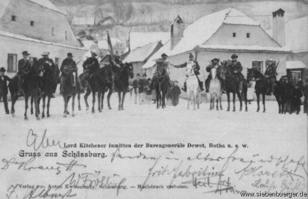 Historische Postkarte:  Die Burengeneräle - Fasching in Schaessburg