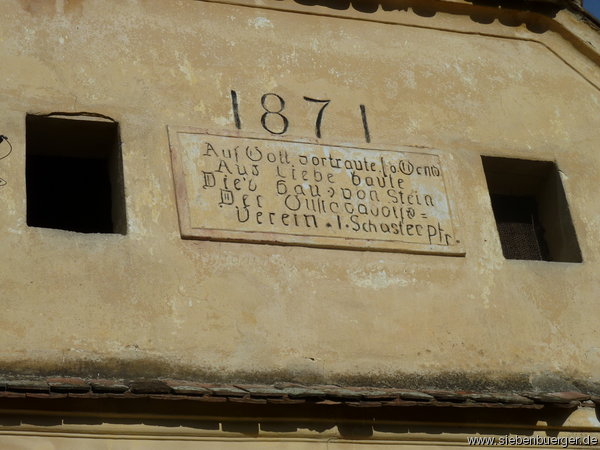 Inschrift im  ehemaligen Pfarrhaus