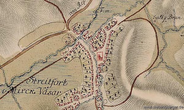 sterreich-Ungarn: Landkarte mit Streitfort-Mirkvasar um 1700