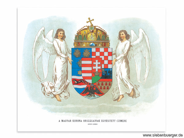 Knigreich UNGARN mit Wappen von SIEBENBRGEN