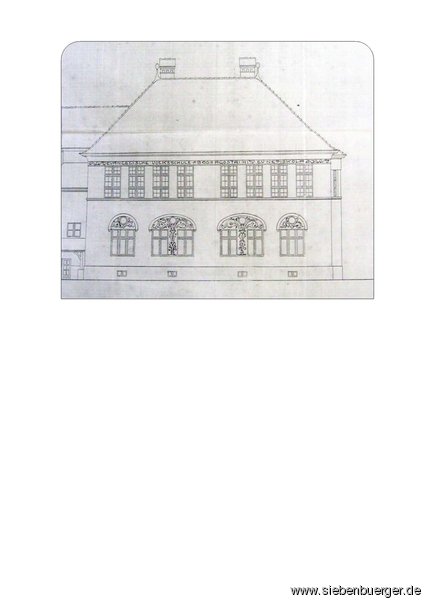 Schule in Zied als Entwurf/Ausschnitt aus der Baltheszeichnung von 1912