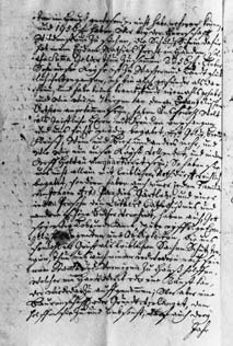 Auszug aus dem Brief(1734) wo Ankunft in Heltau geschildert wird