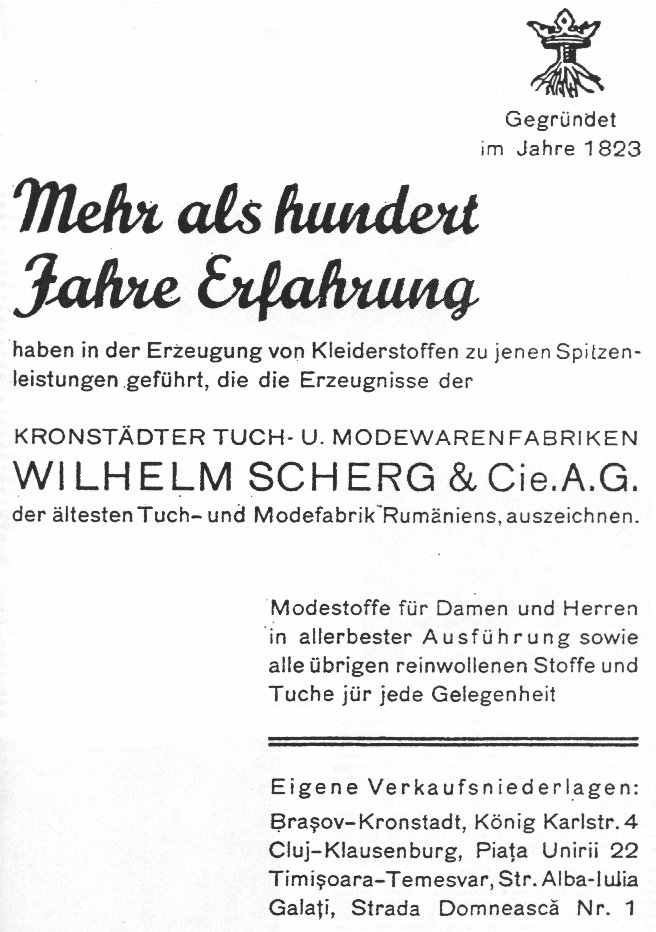 Kronstdter Tuch- und Modewarenfabriken Wilhelm Scherg & Cie. AG